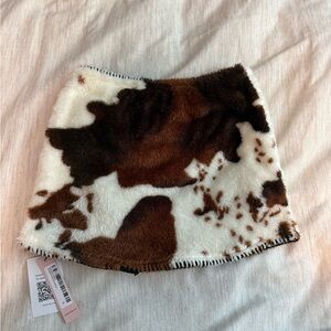 Stylish Brown and White Mini Skirt